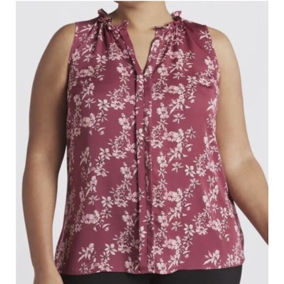 41 Hawthorn Tops - 41 Hawthorn Orlee Mauve Floral Sleeveless Blouse Women's Size 1X Stitch Fix
